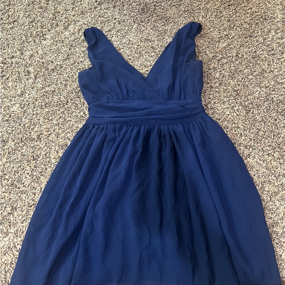 Charlotte Russe Navy V-Neck Dress